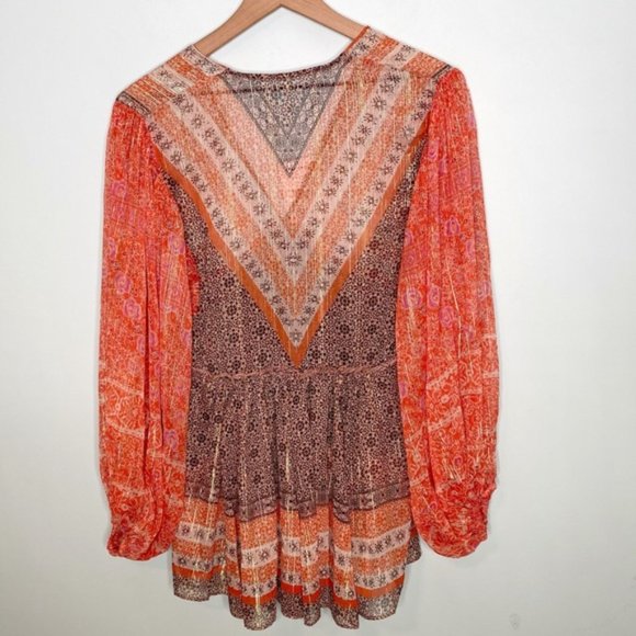 Free People Aliyah Printed Tunic Top V Neck - Picture 3 of 6